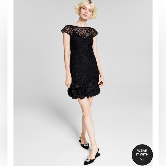 Guess Floral-Lace Ruffled-Hem Sheath - Picture 12 of 12